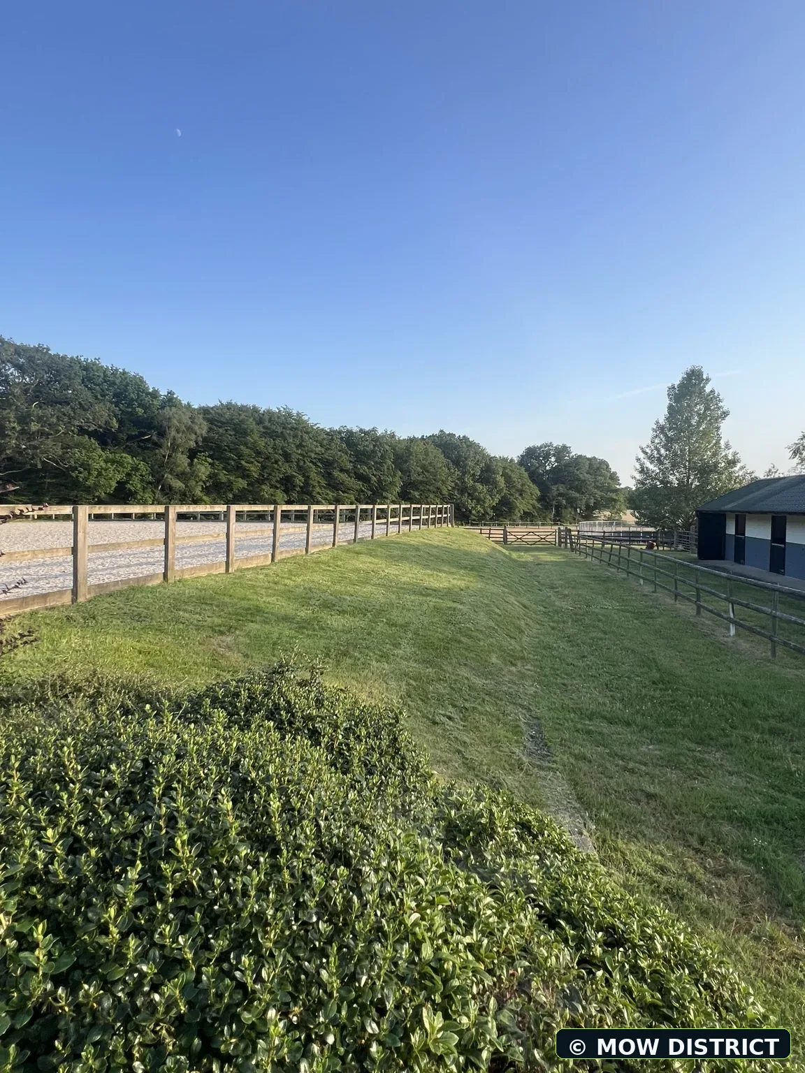 Wide overview of the freshly cut bank and access area