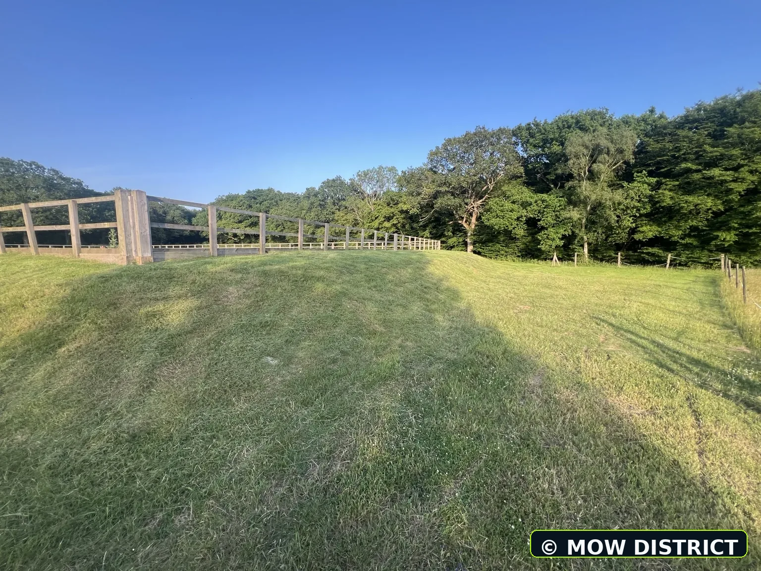 Freshly cut slope and bank after mowing